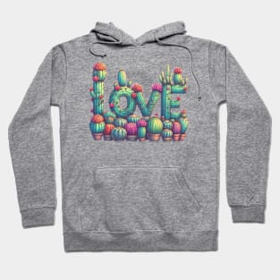 Cactus Love Text Plant Hoodie